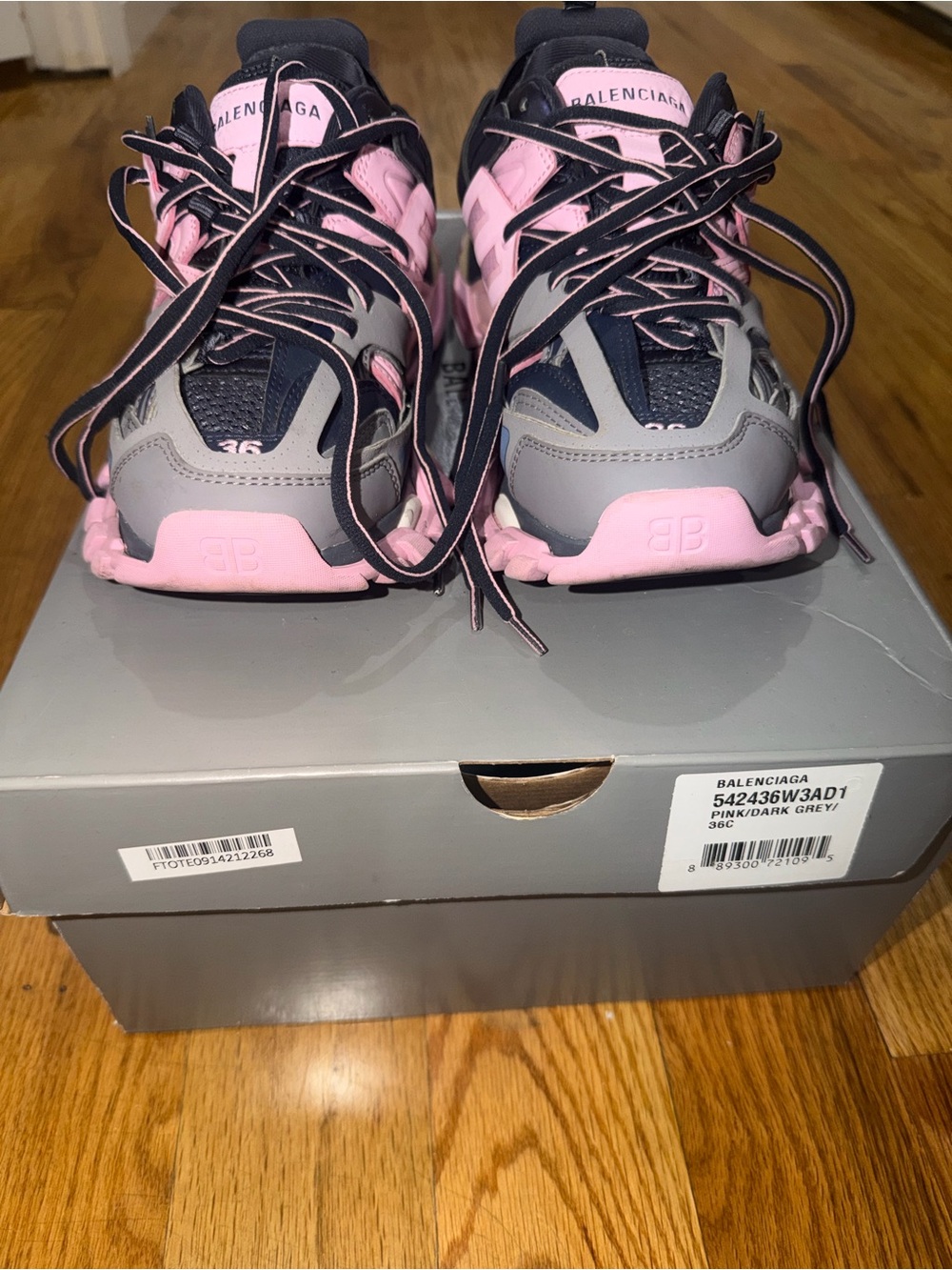 Balenciaga Pink & Gray Multi-Layer Trainer Sneakers